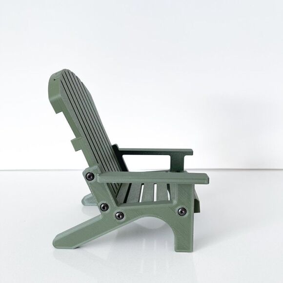 Miniature Adirondack Chair Olive For 12” Barbie Integrity Fashion Dolls 1:6 - Picture 3 of 4